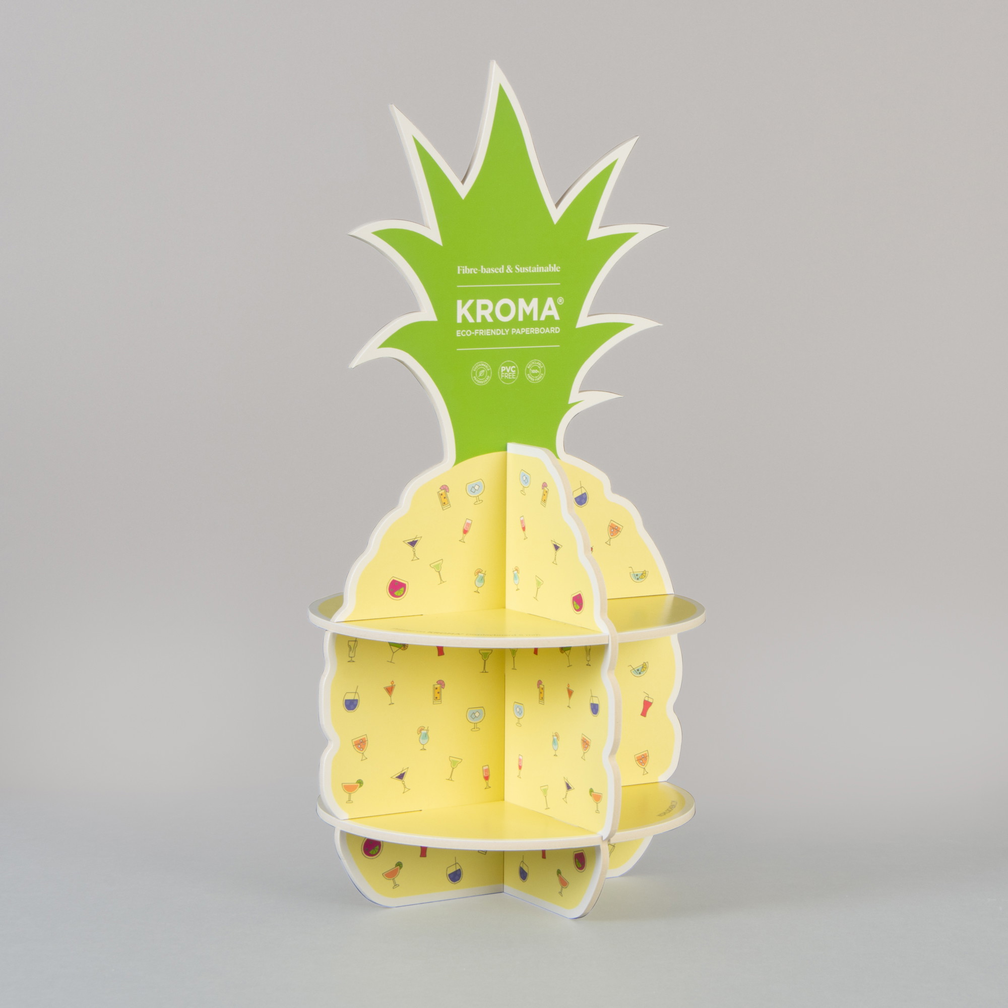 Floor display pineapple made of KROMA Displayboard