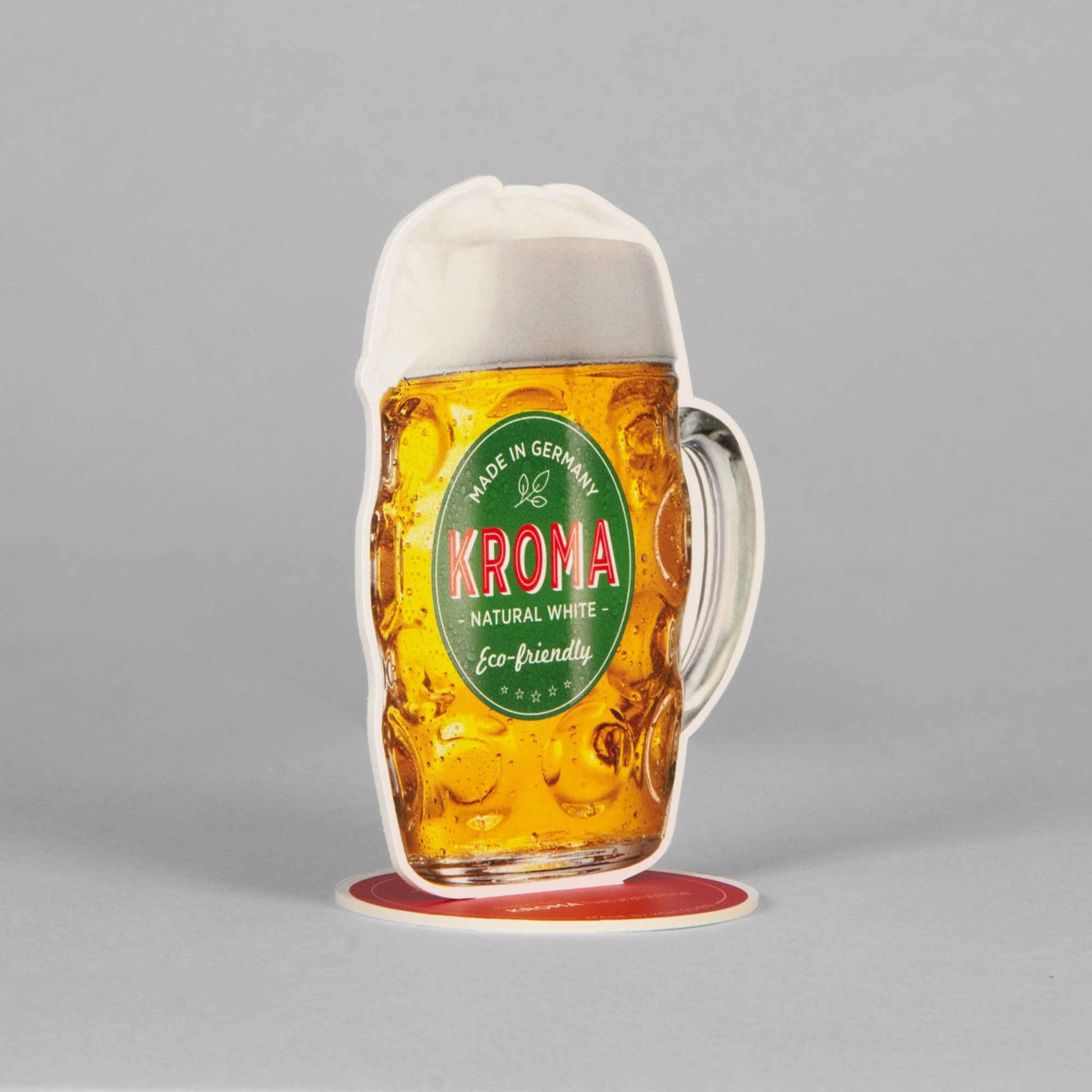 Cardboard KROMA Natural White application example beer bug