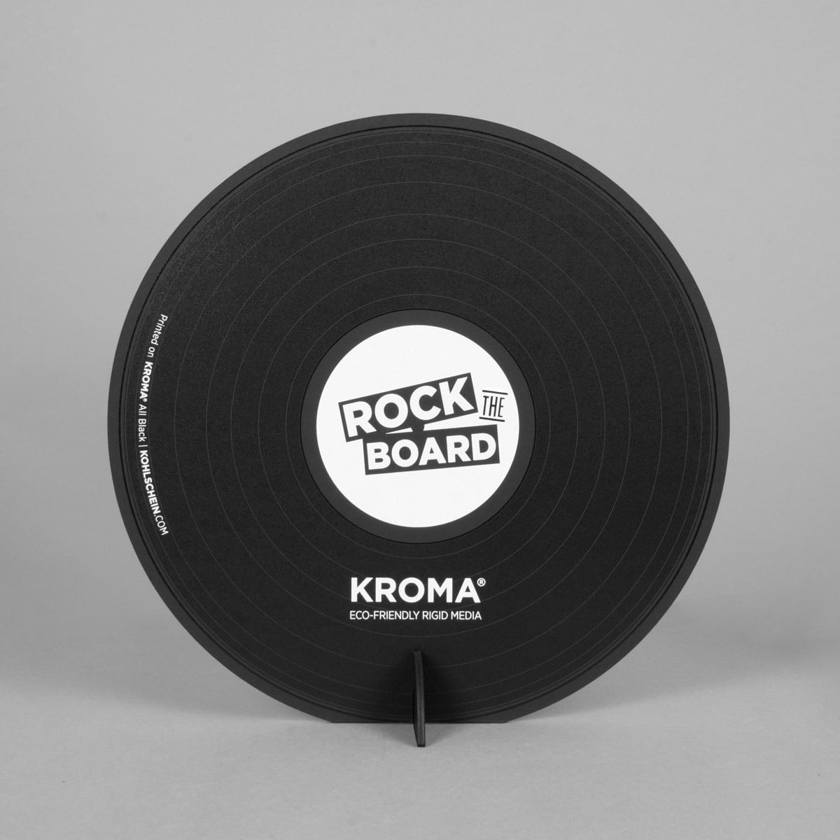 Screen printed record made of KROMA All Black