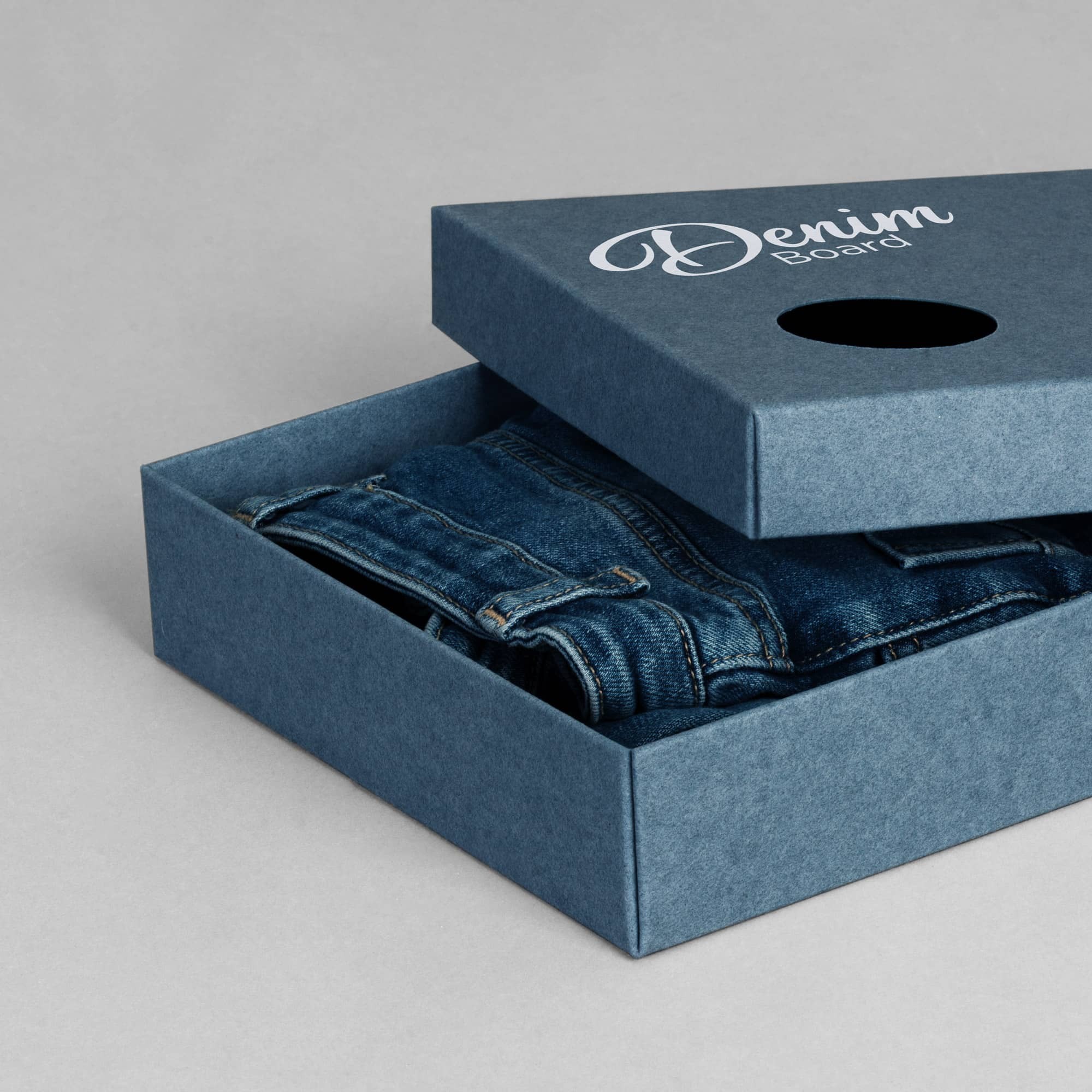 Jeans paperboard DENIM BOARD application example box
